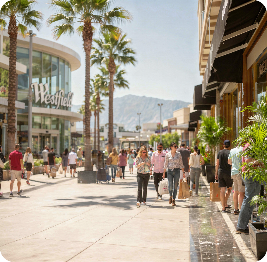 Retail shopping center storefronts